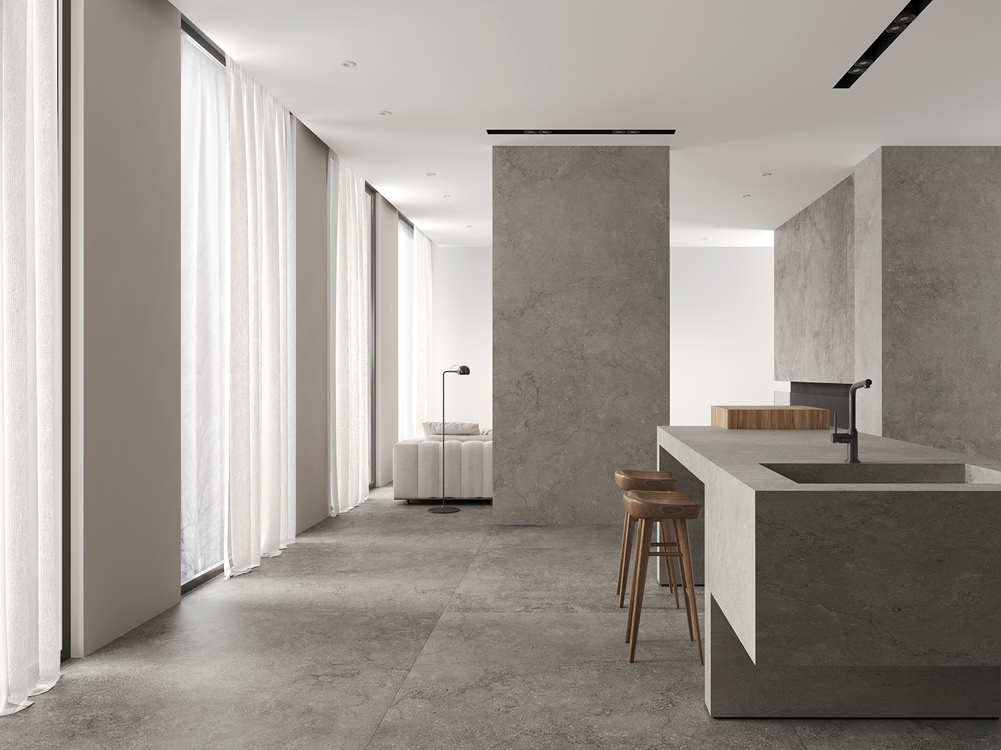 Portland Grigio P26 | 波特兰 中灰 1200×1200mm、1200×2780mm